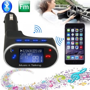 FM bangų moduliatorius automobiliams (su Bluetooth laisvų rankų įranga)