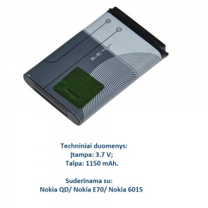 Originali Nokia BL-6C Li-ion baterija
