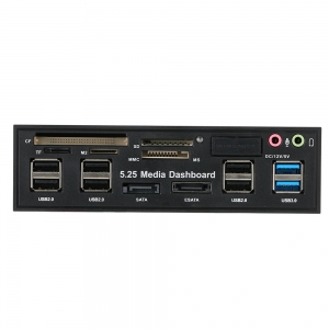 5.25" priekinis skydelis "Aukščiausia klasė" (USB 3.0, eSATA, SATA)