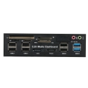 5.25" priekinis skydelis "Aukščiausia klasė" (USB 3.0, eSATA, SATA)