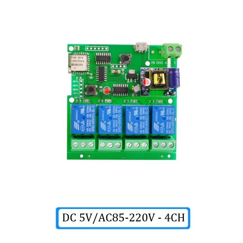 Automatinis 4 įrenginių modulis "Protingi namai" (DC 5V, AC 85-220 V, WiFi, 433 MH)