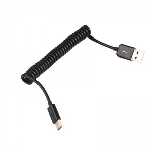 USB 2.0 ir 3.1 į Micro spyruoklinis kabelis