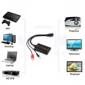 VGA į HDMI keitiklis (1080P HD Audio AV Video 3.5mm + USB Cable Adapter)