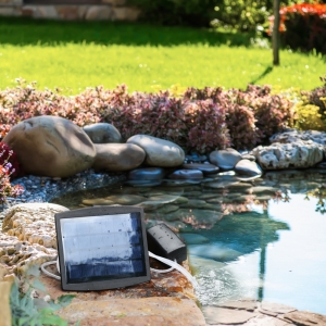 Baseino/prūdo/akvariumo oro siurblys "Patikimumas" (kryptinė saulės baterija, įkraunamas)