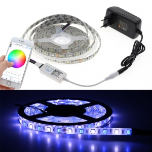 Nuotolinio valdymo LED lempučių juosta "Šviesos džiaugsmas 2" (5 M, 60 LED, Bluetooth valdymas)