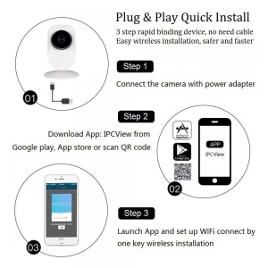 Stebėjimo IP kamera "Akylas" (720P, Wifi, Wireless, naktinio matymo)
