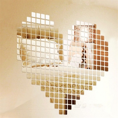 Veidrodiniai lipdukai "Meilės širdelė" (100 vnt.