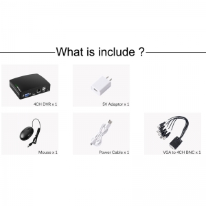 4 kanalų vaizdo įrašymo įtaisas "Aukščiausia klasė" (CCTV DVR į eSATA/TF/USB)