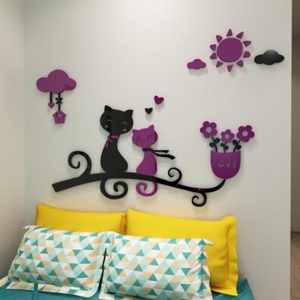 Veidrodiniai lipdukai "Nuostabieji katinai" (75 x 50 cm)