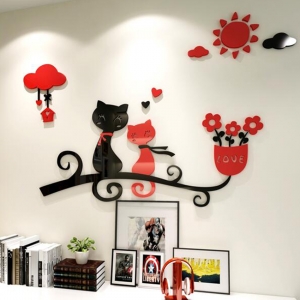 Veidrodiniai lipdukai "Nuostabieji katinai" (75 x 50 cm)