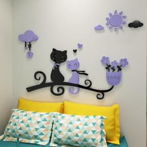 Veidrodiniai lipdukai "Nuostabieji katinai" (75 x 50 cm)