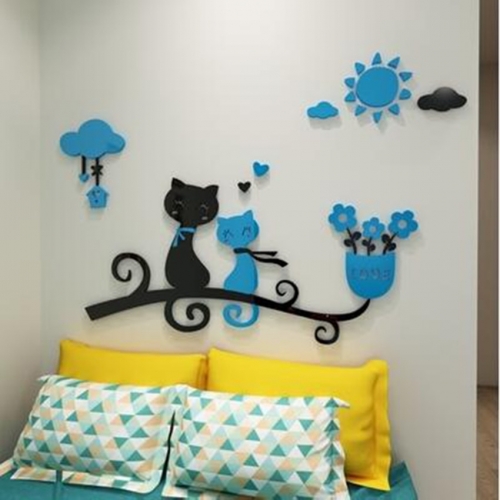 Veidrodiniai lipdukai "Nuostabieji katinai" (100 x 65 cm)