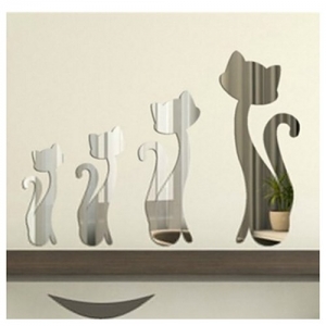 Veidrodiniai lipdukai "Nuostabieji katinai 3" (4 vnt)