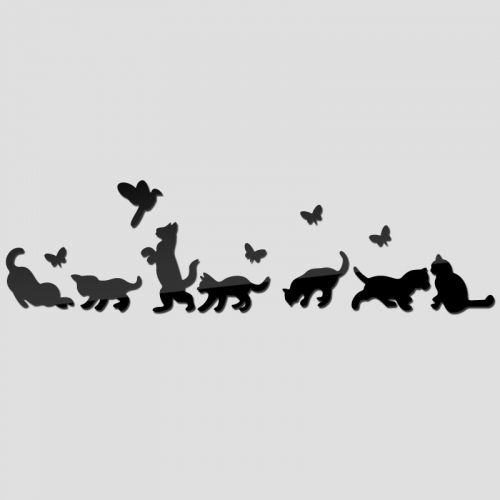 Veidrodiniai lipdukai "Nuostabieji katinai 2" (10 vnt)