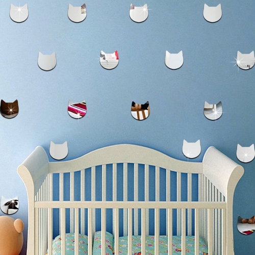 Veidrodiniai lipdukai "Nuostabieji sidabriniai katinai 2" (24 vnt)