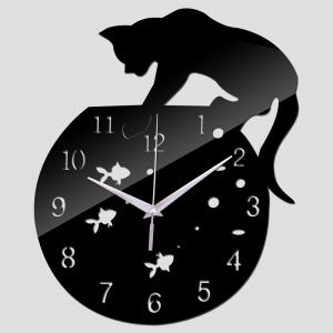 Sieninis laikrodis "Katinas ir žuvelės 4"