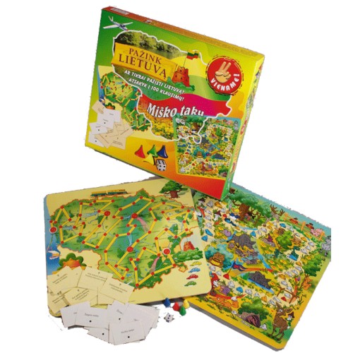 Stalo žaidimai "Pažink Lietuvą" ir "Miško taku"