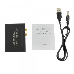 HDMI į HDMI ir SPDIF + RCA audio keitiklis (3D 4K 2160P)