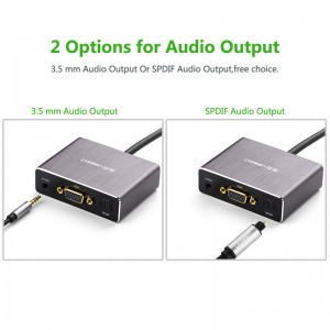 HDMI į VGA ir SPDIF keitiklis (1080P)