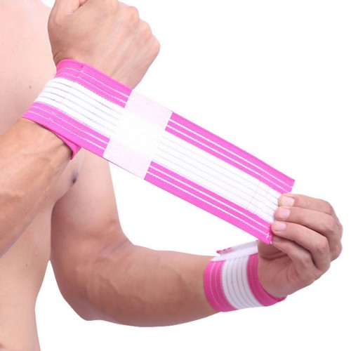 Elastinis diržas sportui "Spalvotieji dryžiukai 7" (1 vnt., medvilnė)