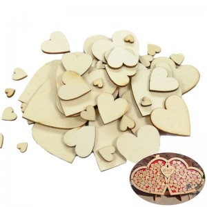 Medinės figūrėlės "Meilės širdelės" (100 vnt., 10 mm)