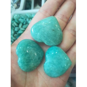 Figūrėlės "Žaliosios širdelės" (amazonitas, 3 vnt.)
