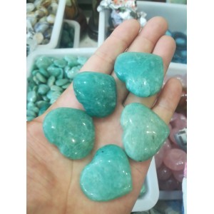 Figūrėlės "Žaliosios širdelės" (amazonitas, 3 vnt.)