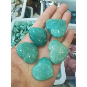 Figūrėlės "Žaliosios širdelės" (amazonitas, 3 vnt.)