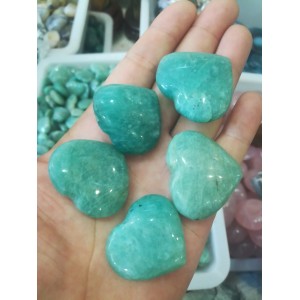 Figūrėlės "Žaliosios širdelės" (amazonitas, 3 vnt.)