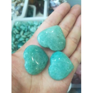Figūrėlės "Žaliosios širdelės" (amazonitas, 3 vnt.)