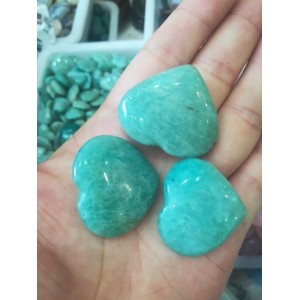 Figūrėlės "Žaliosios širdelės" (amazonitas, 3 vnt.)