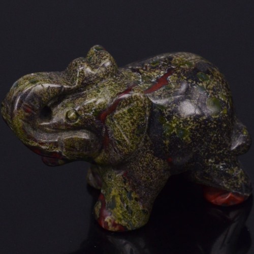 Figūrėlė "Drambliukas" (kvarcas "tigro akis", 5 cm)