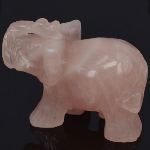 Figūrėlė "Rožinis drambliukas" (rožinis kvarcas, 5 cm)