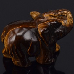 Figūrėlė "Drambliukas" (kvarcas "geltonoji tigro akis", 5 cm)