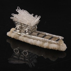 Figūrėlė "Kalnakasio vagonėlis" (baltasis kristalas, 120 g)