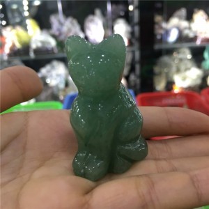 Figūrėlė "Žaliasis reiki katinas" (avanturinas, 5 cm)