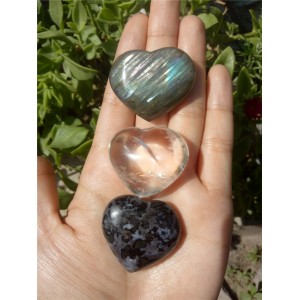 Figūrėlės "Širdelės 2" (labradoritas, 3 vnt.)