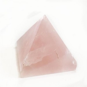 Piramidė "Rožinė nuostabuma" (rožinis kvarcas, 3 x 3 cm, 60 g)
