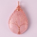 Pakabukas "Laimės medis 4" (rožinis kvarcas)