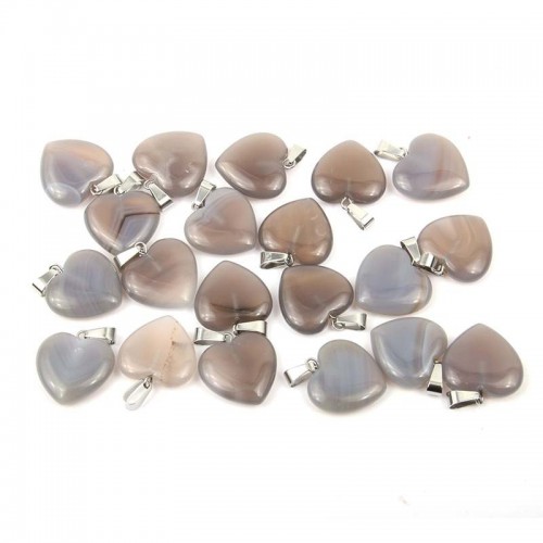 Pakabukas "Mielosios širdelės 3" (pilkasis agatas)