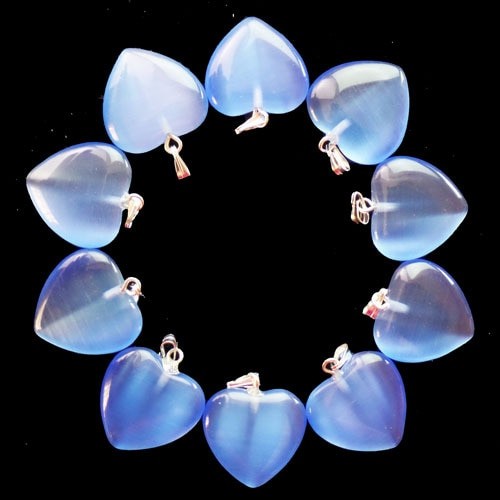 Pakabukas "Melsvosios širdelės" (10 vnt, 20 x 19 x 5 mm)