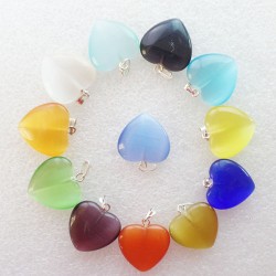 Pakabukas "Spalvotosios širdelės" (10 vnt, 20 x 19 x 5 mm)