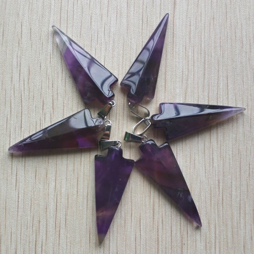 Pakabukas "Violetinė švytuoklė" (ametistas, plienas, 45 mm x 17 mm x 7 mm)