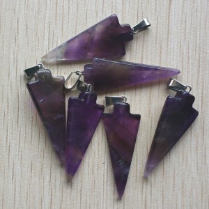 Pakabukas "Violetinė švytuoklė" (ametistas, plienas, 45 mm x 17 mm x 7 mm)