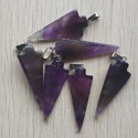 Pakabukas "Violetinė švytuoklė" (ametistas, plienas, 45 mm x 17 mm x 7 mm)