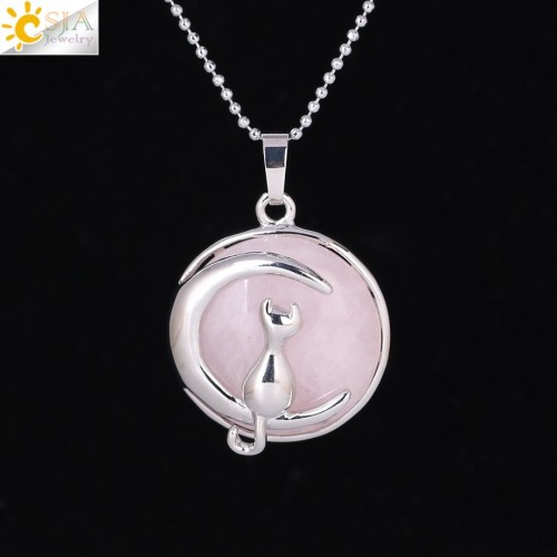 Pakabukas "Medalionas su katinuku 8" (45 cm, 3.8 x 2.7 cm)