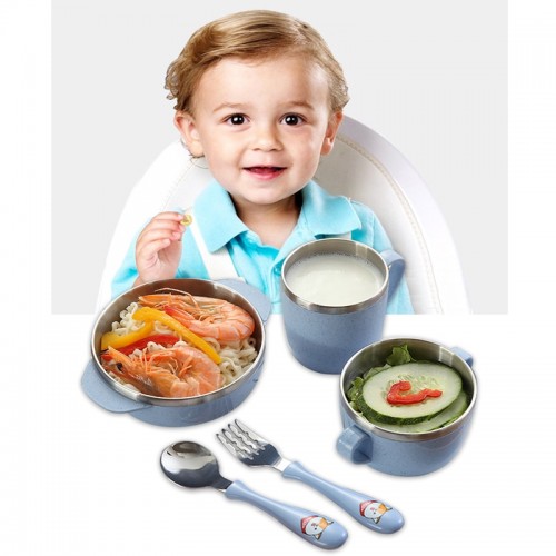 Vaikiškų indų rinkinys "Aukščiausia klasė" (nerūdijantis plienas, su apsaugomis)