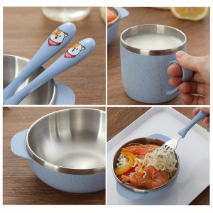 Vaikiškų indų rinkinys "Aukščiausia klasė" (nerūdijantis plienas, su apsaugomis)