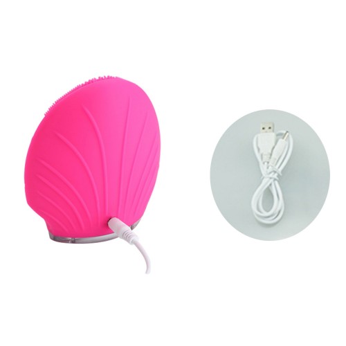 Elektroninis veido masažuoklis "Meilės kriauklė" (vibruojantis, vandeniui nepralaidus, odos preižiūros priemonė)