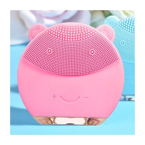 Elektroninis silikoninis šepetys "Linksmasis meškiukas" (veidui ir kūnui)